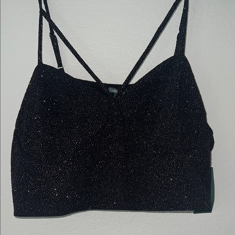 Wild Fable Black Glittery Top
